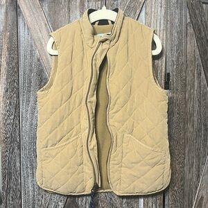 Boys Tan Quilted Vest